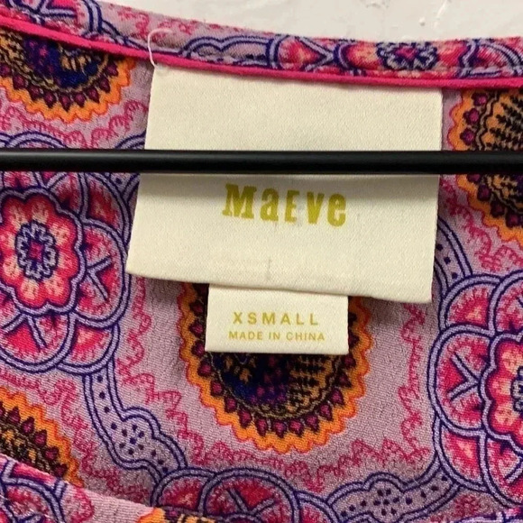 ANTHROPOLOGIE Maeve Milla Printed Blouse Size XS - Picture 5 of 8